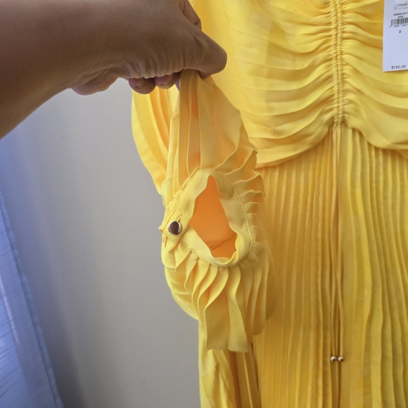 Banana Republic Yellow Pleated Mini Dress - Picture 5 of 13